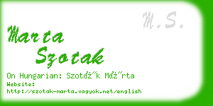 marta szotak business card